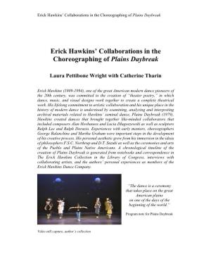 Erick Hawkins' Collaborations in the Choreographing of Plains Daybreak