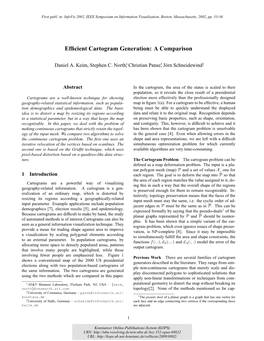 Efficient Cartogram Generation : a Comparison