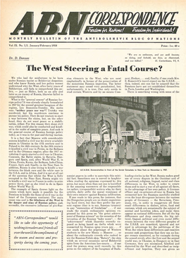 The West Steering a Fatal Course?
