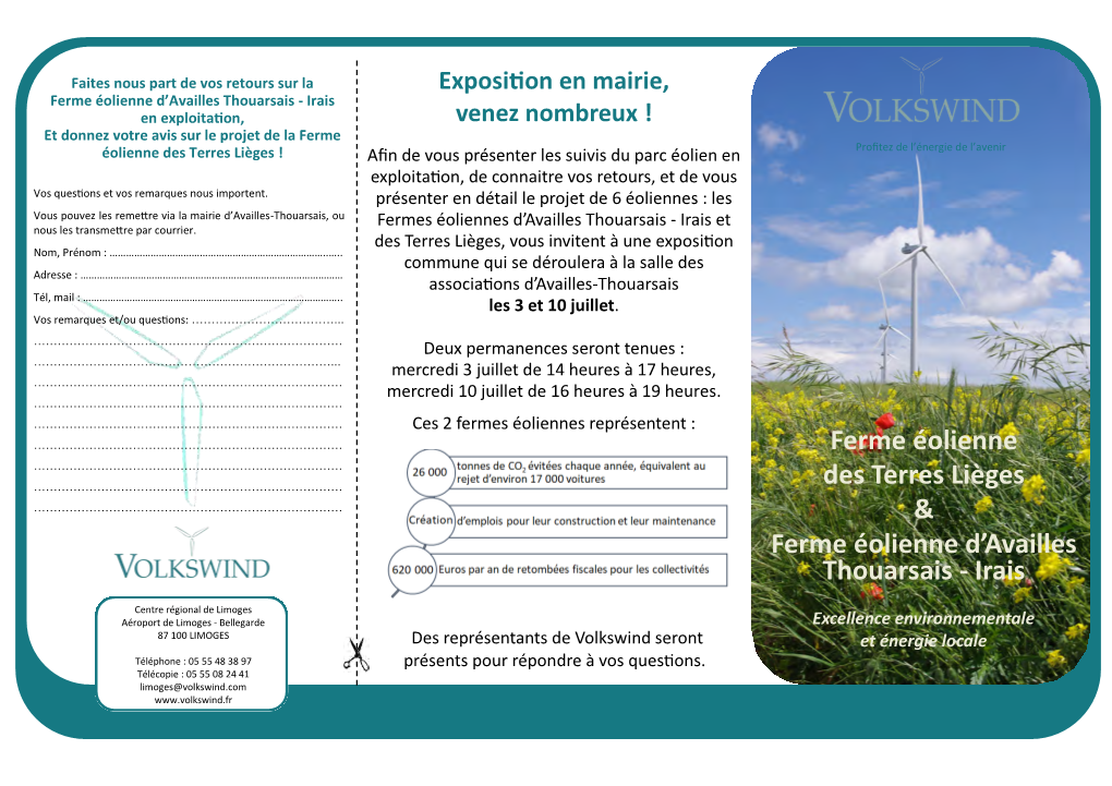 Ferme Éolienne Des Terres Lièges & Ferme Éolienne D'availles Thouarsais