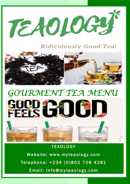 Gourment Tea Menu