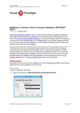 Netbeans Tutorial: How to Access Database WITHOUT SQL?