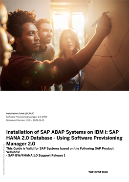 Installation of SAP ABAP Systems on IBM I