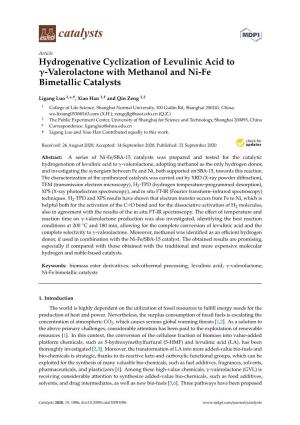 Hydrogenative Cyclization of Levulinic Acid to Γ-Valerolactone with Methanol and Ni-Fe Bimetallic Catalysts