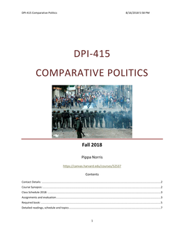 DPI-415 Comparative Politics 8/16/2018 5:58 PM