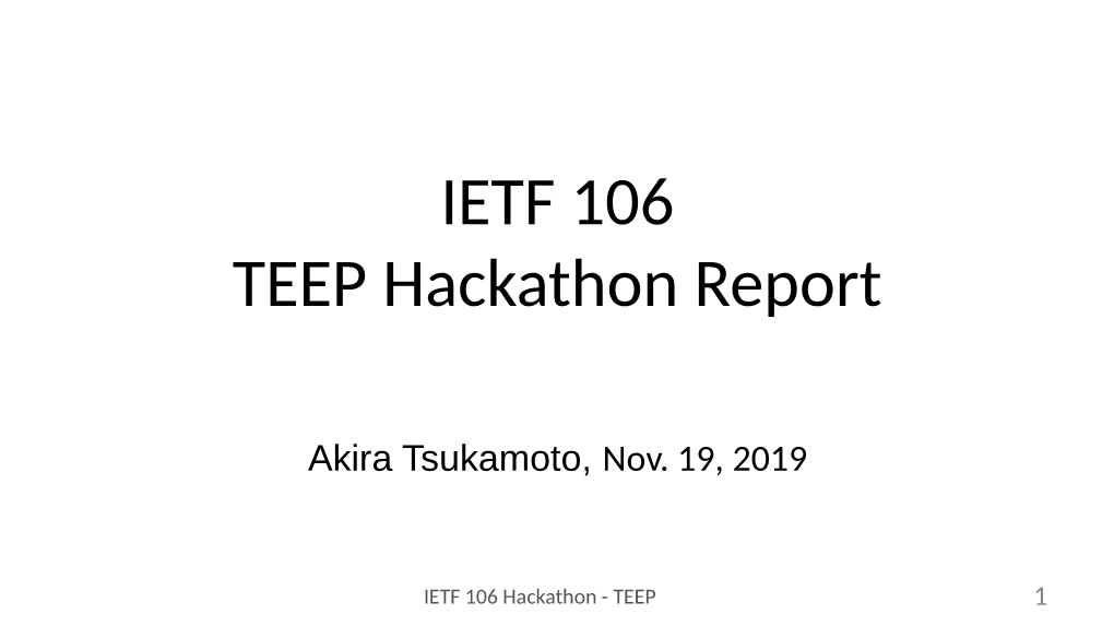 IETF Hackathon