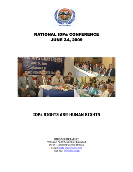 NATIONAL Idps CONFERENCE JUNE 24, 2009