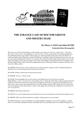 The Strange Case of Doctor Greene and Mister Chase