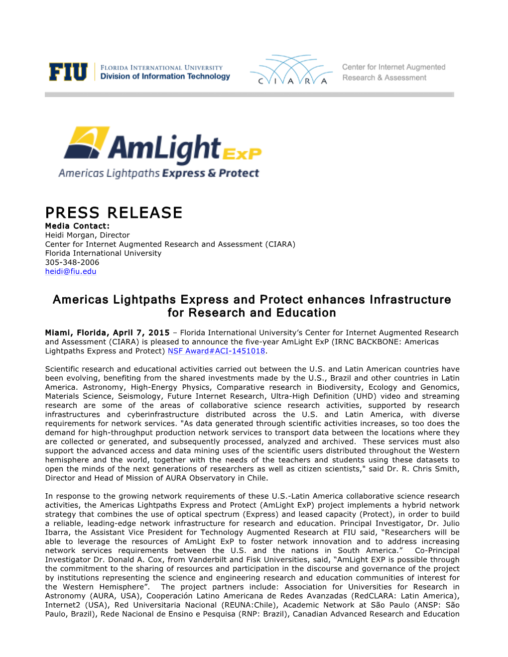 Amlightexp Press Release