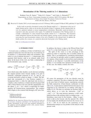 Bosonization of the Thirring Model in 2+1 Dimensions