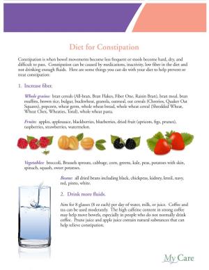 Diet for Constipation
