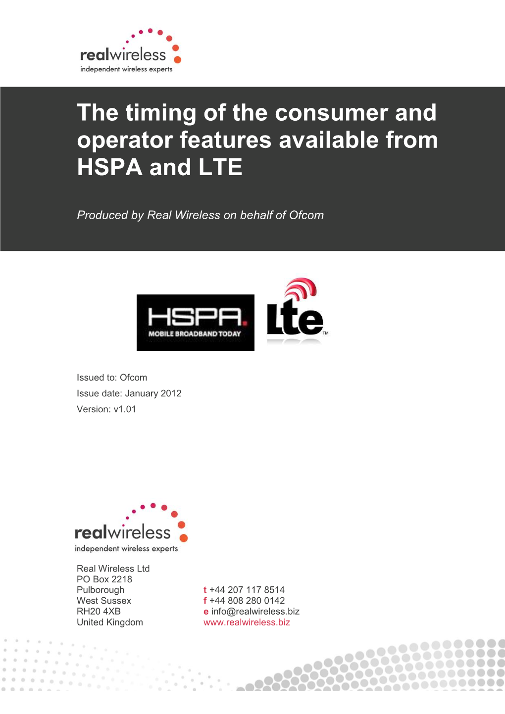 2 Technical Features and Evolutions of Hspa and Lte Technologies 5