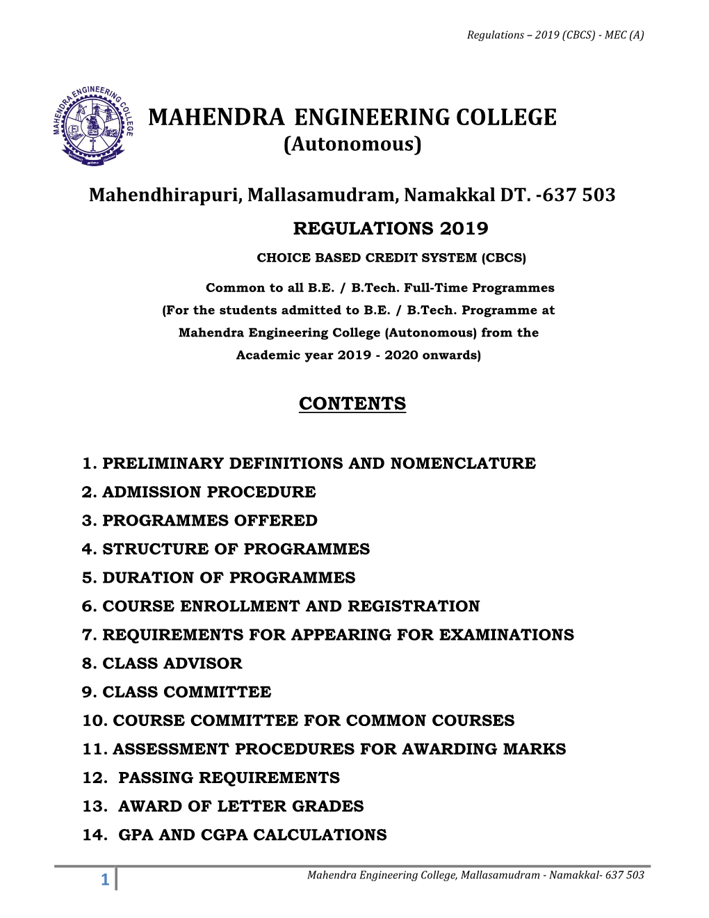 2019 (Cbcs) - Mec (A)