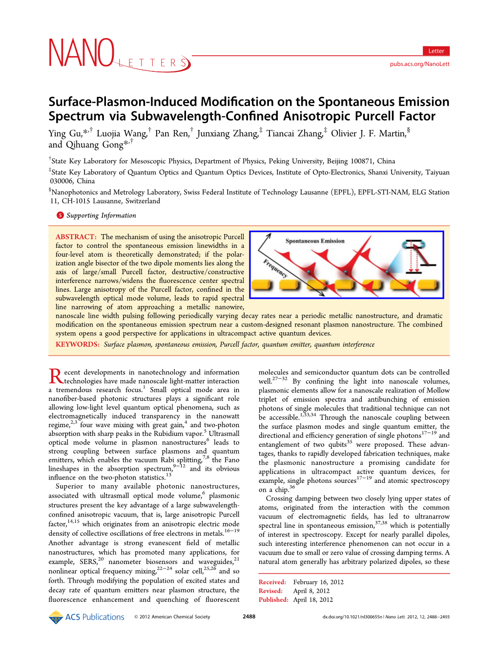 Surface-Plasmon-Induced Modification on the Spontaneous