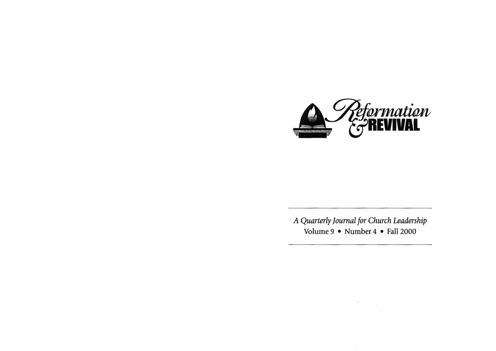 · a Quarterly Journal for Church Leadership Volume 9 It Number 4