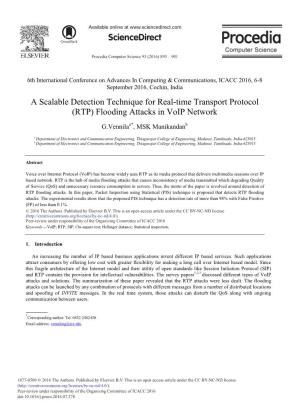 RTP) Flooding Attacks in Voip Network