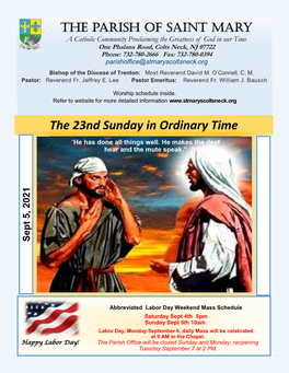 The 23Nd Sunday in Ordinary Time “He Has Done All Things Well