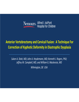 Correction of Cervical Kyphosis in Diastrophic Dysplasia