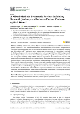 Infidelity, Romantic Jealousy and Intimate Partner Violence
