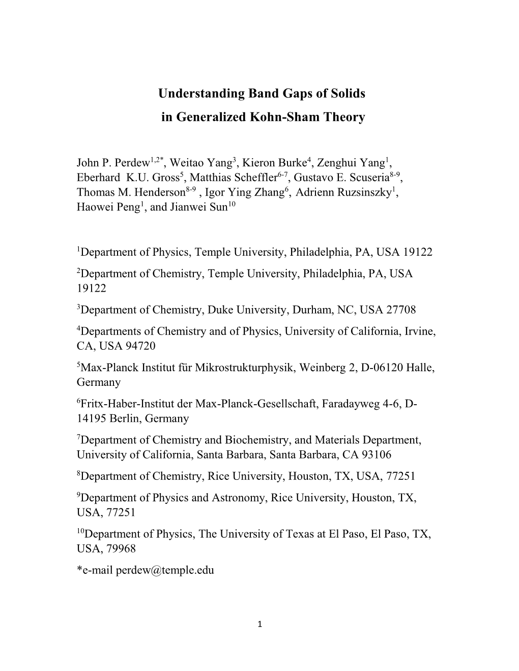 Understanding Band Gaps of Solids in Generalized Kohn-Sham Theory