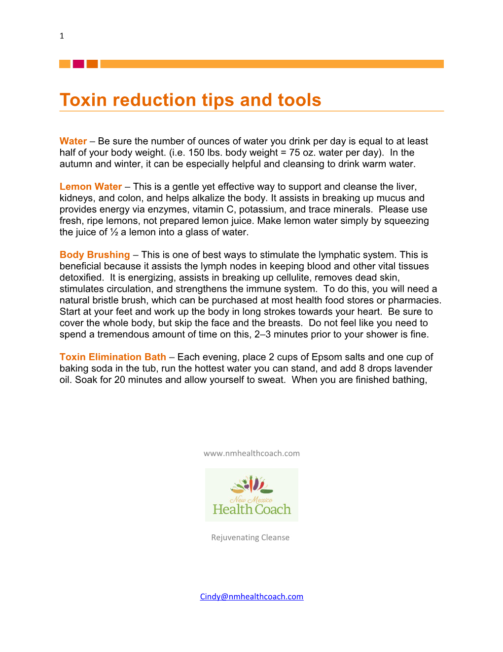 Toxin Reduction Tips and Tools s1