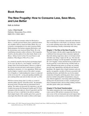 Book Review the New Frugality