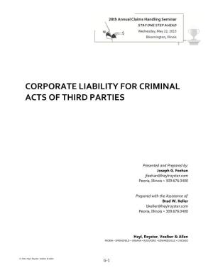 Corporate Liability for Criminal Acts of Third Parties