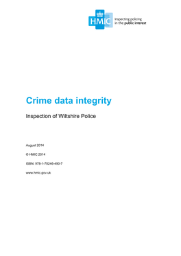 Crime Data Integrity – Inspection of Wiltshire Police