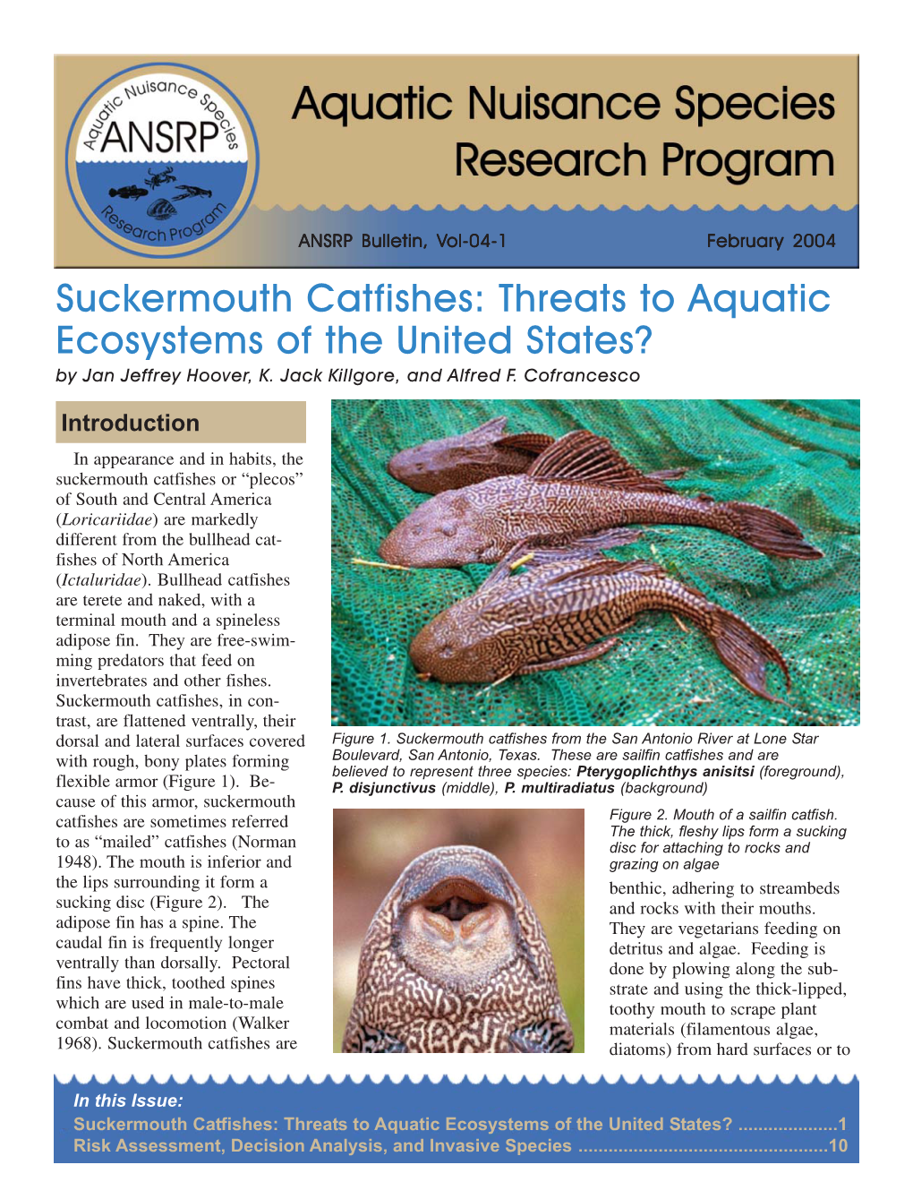 Suckermouth Catfishes: Threats to Aquatic Ecosystems of the United States? by Jan Jeffrey Hoover, K