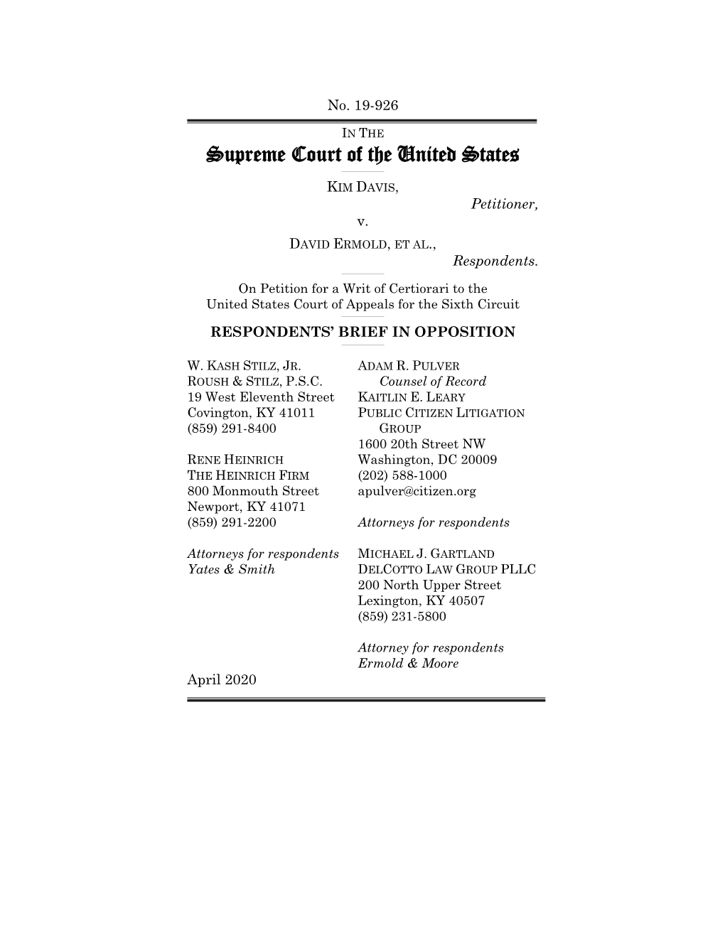 20200410122411578 Davis V Ermold BIO.Pdf