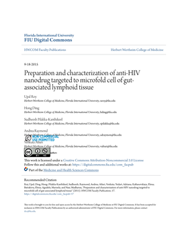 Preparation and Characterization of Anti-HIV Nanodrug Targeted To