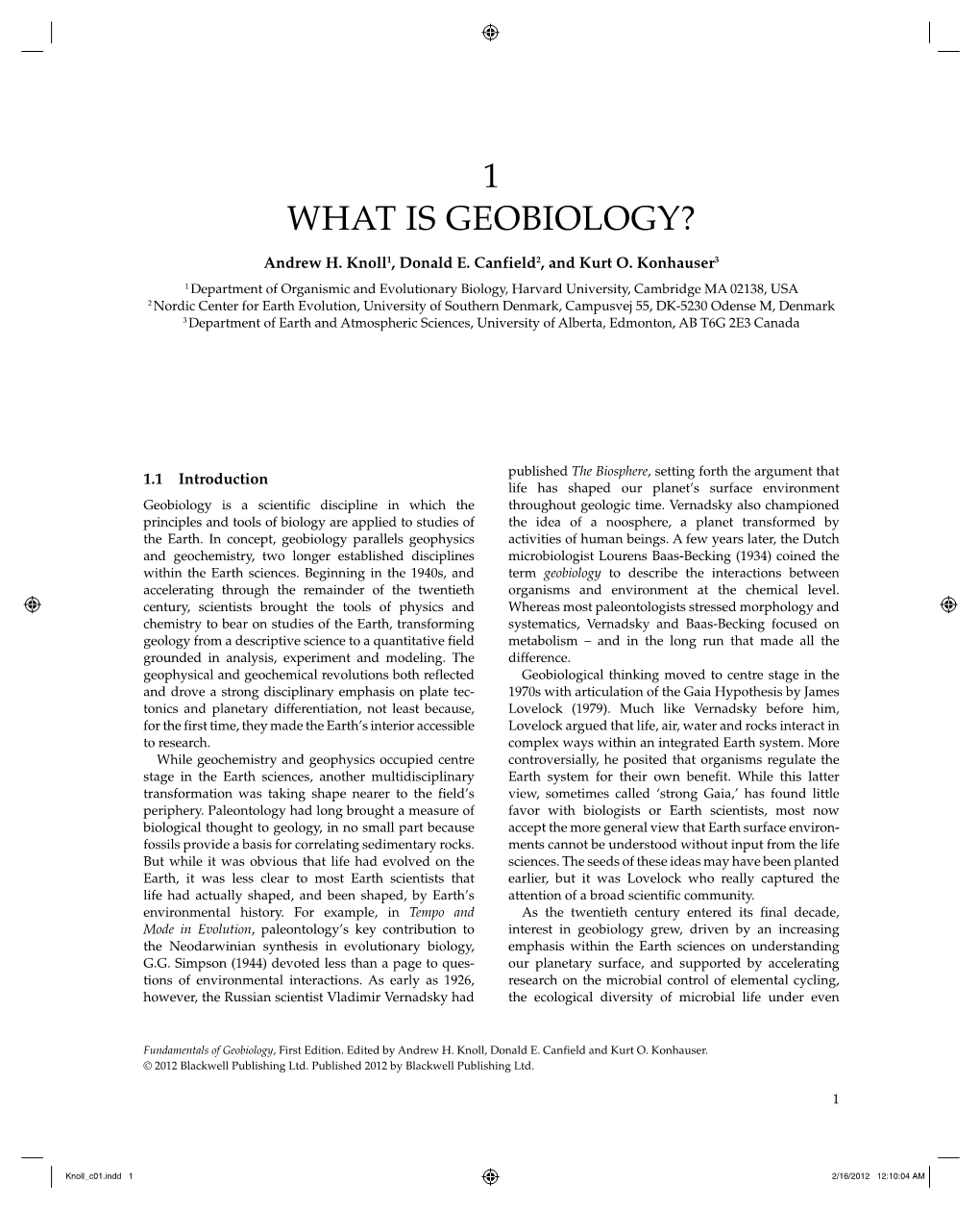 1 What Is Geobiology?