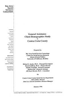 Social Services Consortium General Assistance Client Demographics