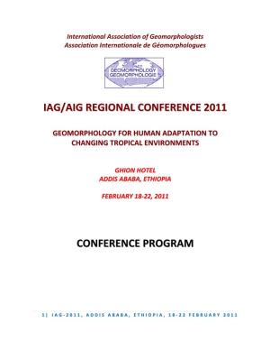 Iag/Aig Regional Conference 2011 Conference Program