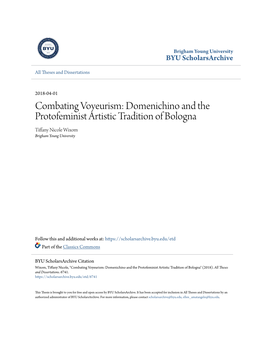 Domenichino and the Protofeminist Artistic Tradition of Bologna Tiffany Nicole Wixom Brigham Young University