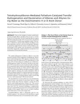 Tetrahydroxydiboron-Mediated Palladium