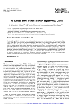 The Surface of the Transneptunian Object 90482 Orcus