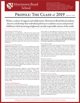 Profile: the Class of 2019 CEEB Code: 310845