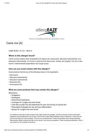 Caine Mix [A] | Allergeaze Contact Dermatitis Allergens