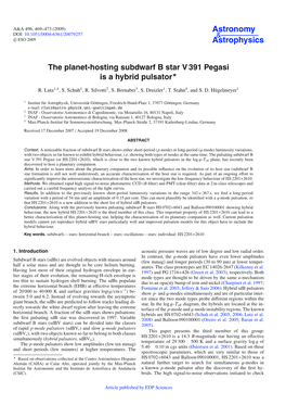 The Planet-Hosting Subdwarf B Star V391 Pegasi Is a Hybrid Pulsator