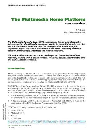The Multimedia Home Platform – an Overview