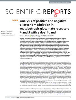 Analysis of Positive and Negative Allosteric Modulation In