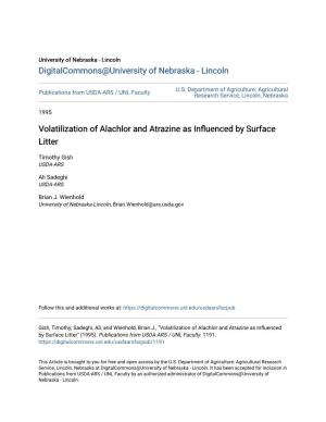 Volatilization of Alachlor and Atrazine As Influenced by Surface Litter" (1995)