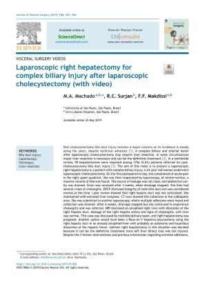 Laparoscopic Right Hepatectomy for Complex Biliary Injury After