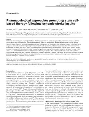 Pharmacological Approaches Promoting Stem Cell-Based Therapy