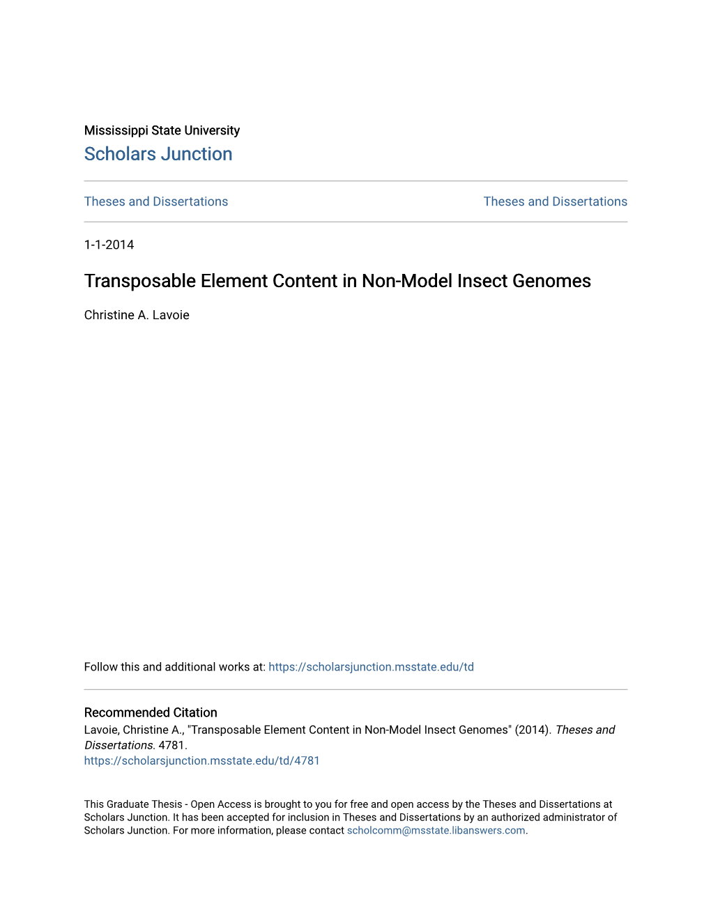 Transposable Element Content in Non-Model Insect Genomes