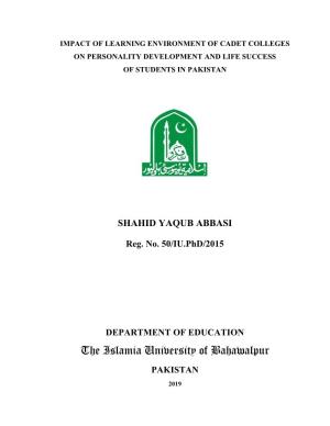 Shahid Yaqub Abbasi Education 2019 Iub Prr.Pdf