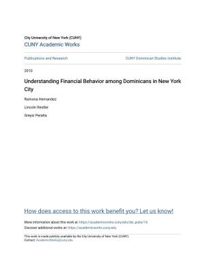 Understanding Financial Behavior Among Dominicans in New York City