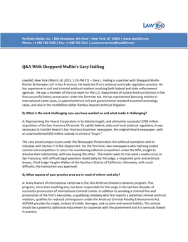 Q&A with Sheppard Mullin's Gary Halling