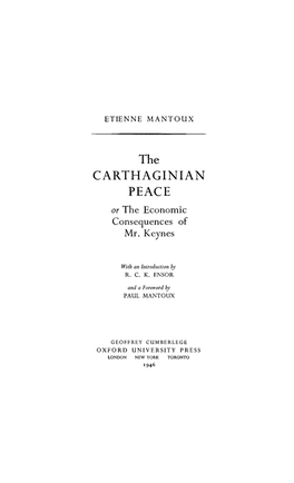 The CARTHAGINIAN PEACE
